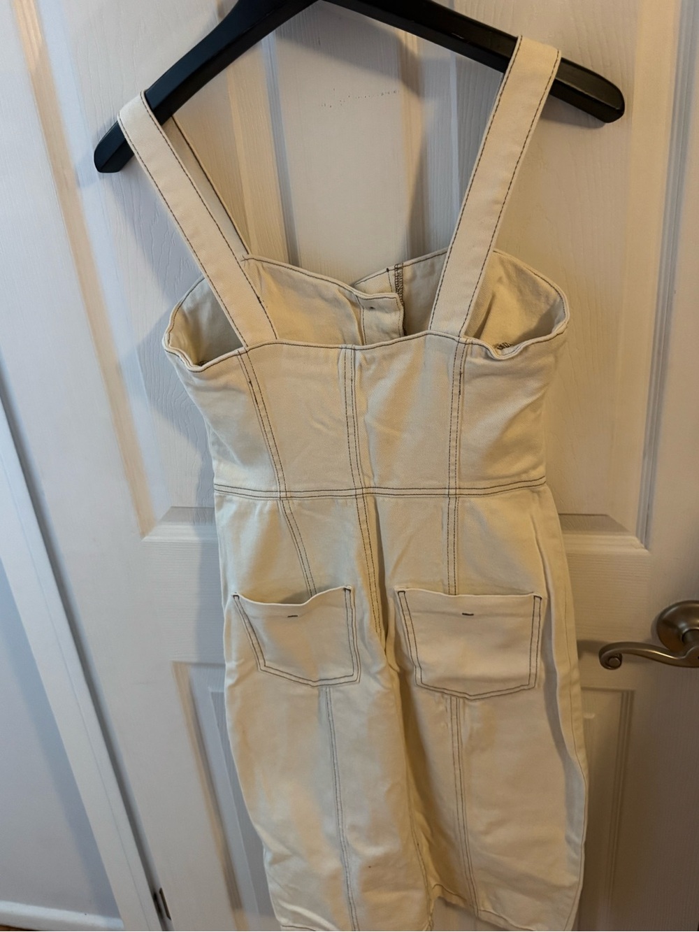 ZARA Cream Button-Front Top with Contrast Stitching - Picture 3 of 4
